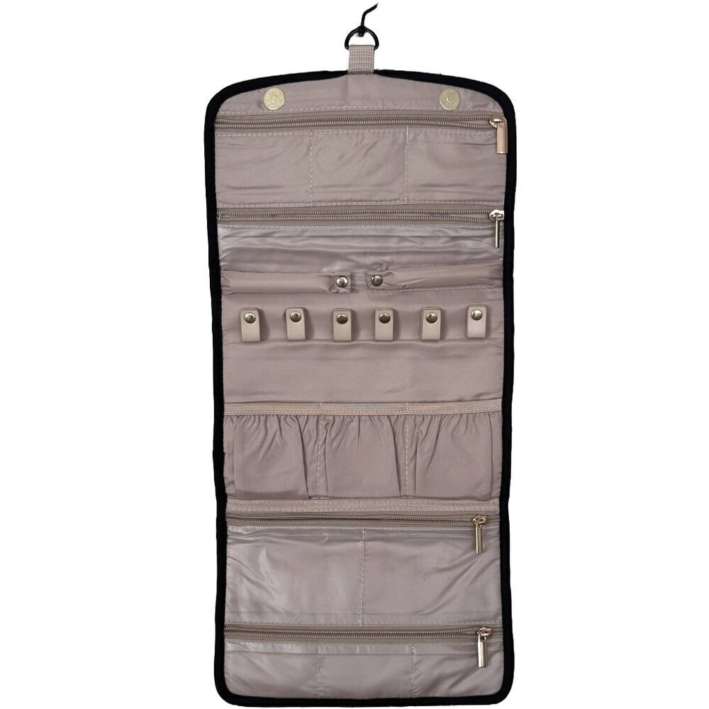 BAGSMART Travel Hanging Jewelry Organizer Case Foldable Jewelry Roll with Hanger